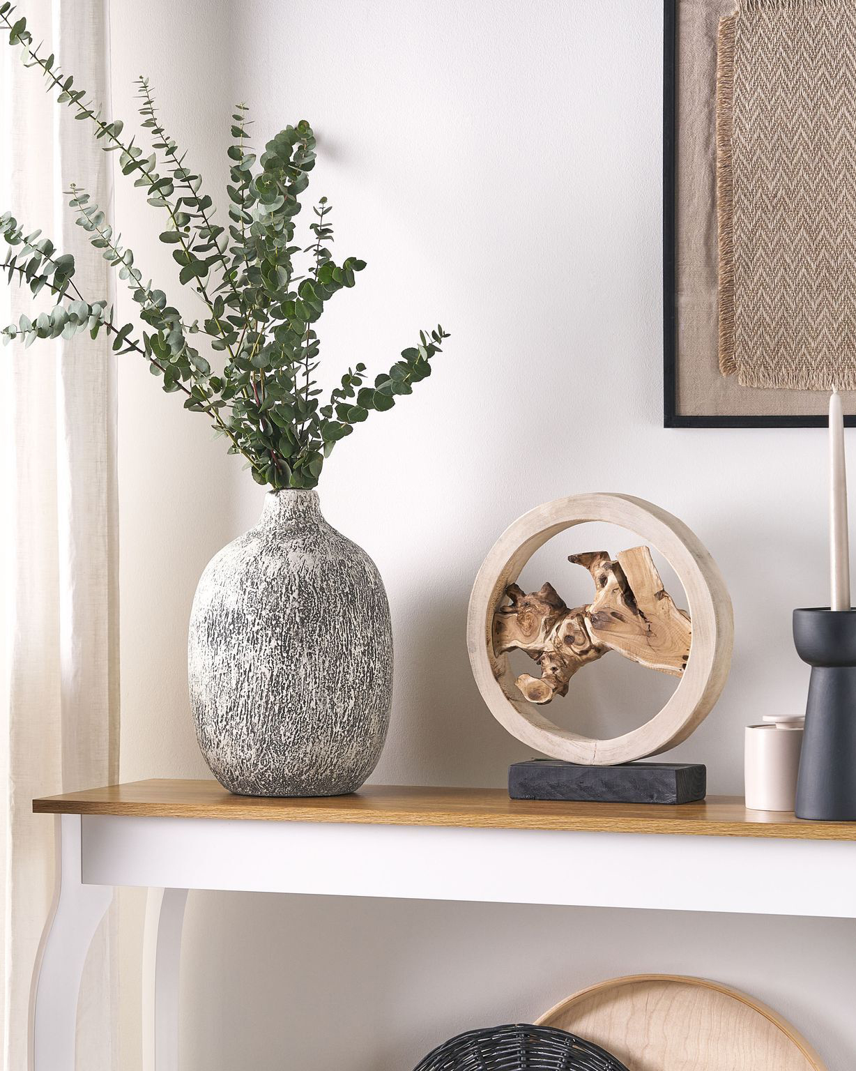 Flower Vase VIGO 36 cm Ceramic Grey