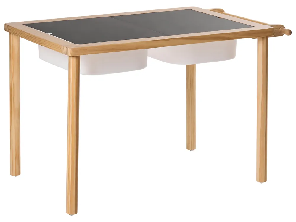 Kindertisch und Stuhlset KEMPSEY Montessori mit Stauraum Hellbraun_1047501