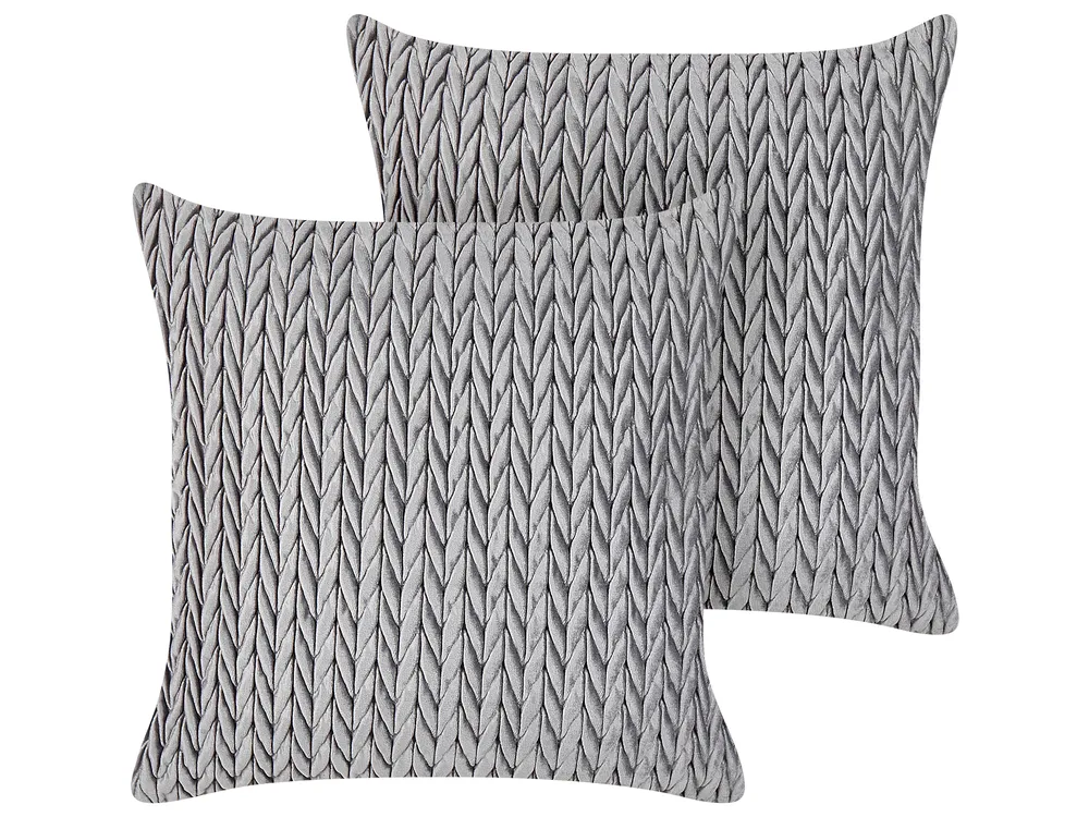 Dekokissen 2er Set ECLIPTA 45 x 45 cm Grau Ohne Muster
