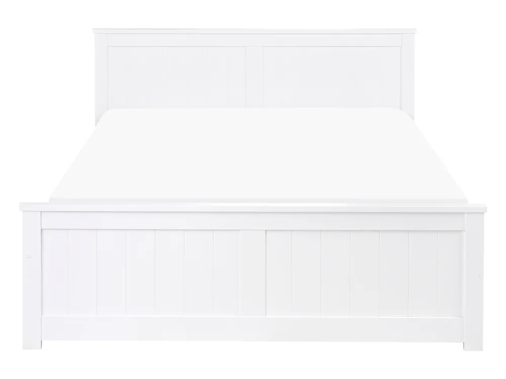 Bed Pine Wood SABRAN 140 x 200 cm (EU Double) White_1061248