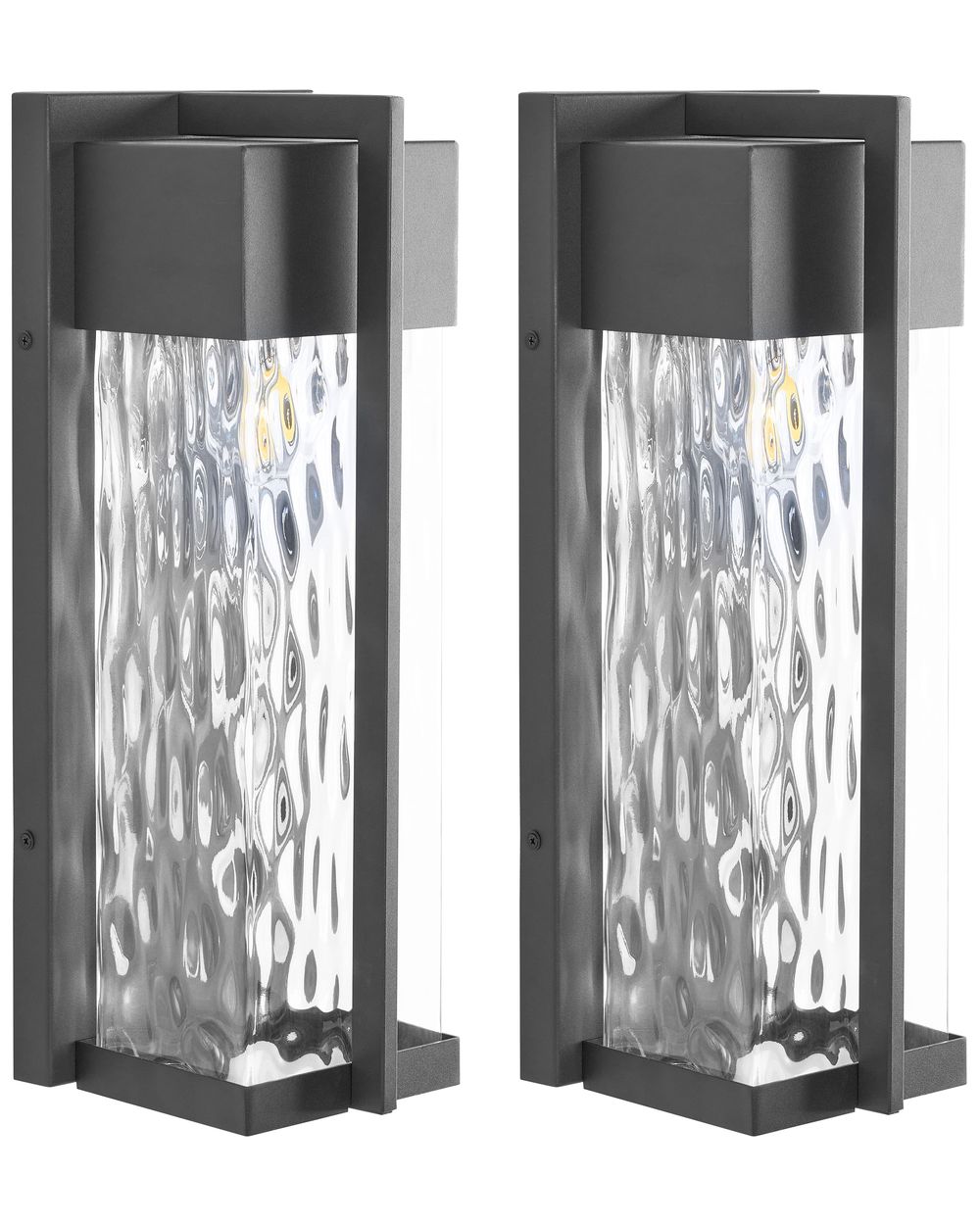 Set of 2 Outdoor Wall Lights MALKI Black