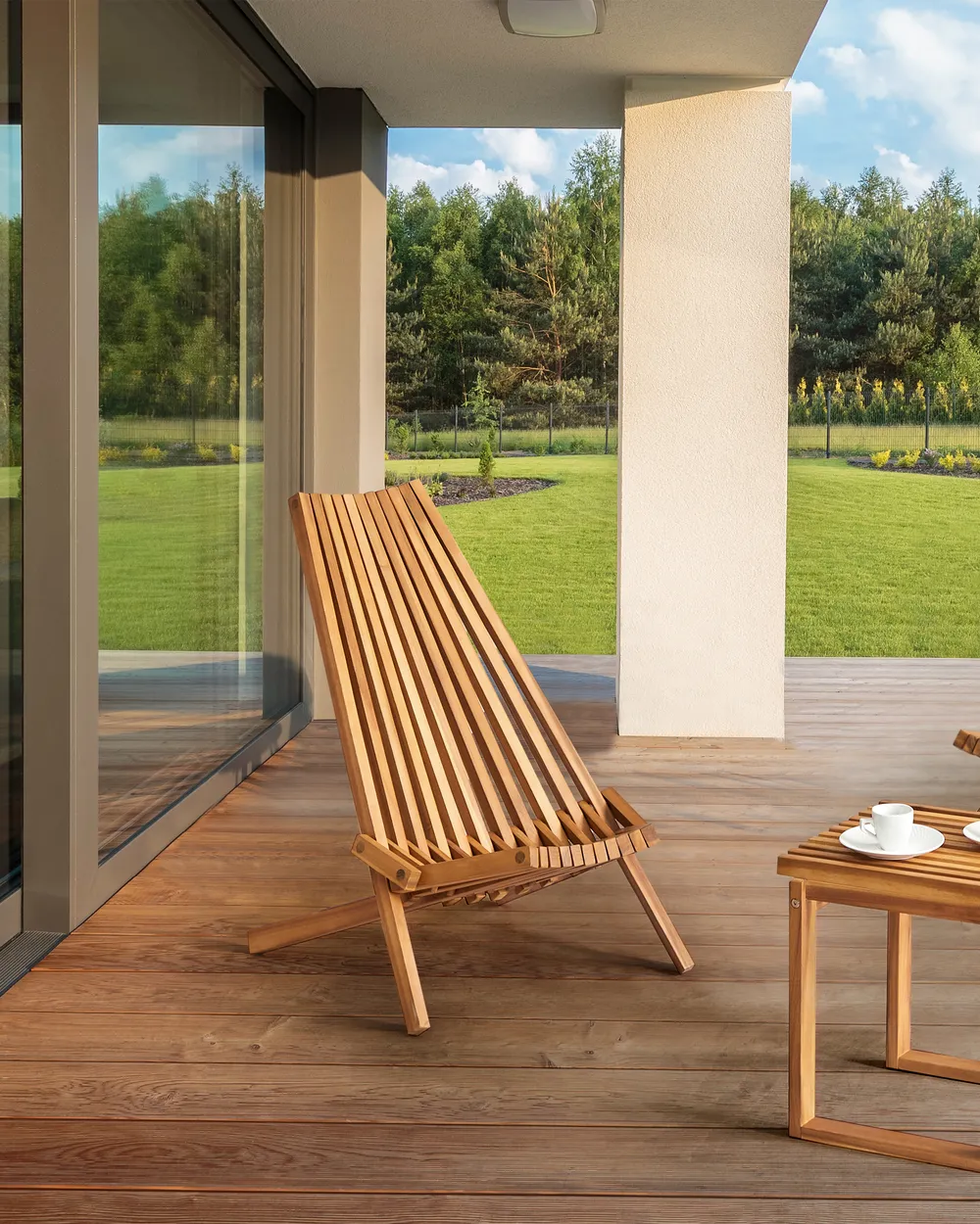 Gartenstuhl 2er Set BELLANO Akazienholz Braun