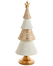 Weihnachtsdekoration 2er Set ASPO 32/41 cm Weihnachtsbaum Cremeweiß / Gold_1175715