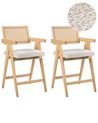 Set mit 2 Barstühlen AVA Holz Hellbraun / Beige