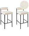 Set mit 2 Barstühlen AMAYA Bouclé Cremeweiß