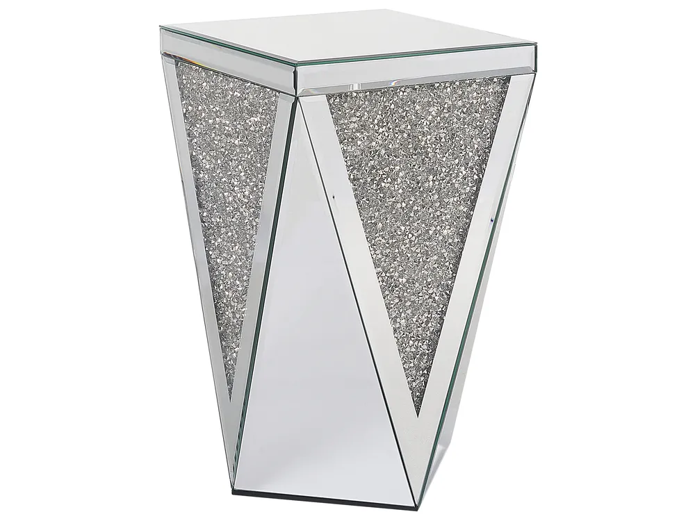 Beistelltisch LUXEY Glas Silber verspiegelt