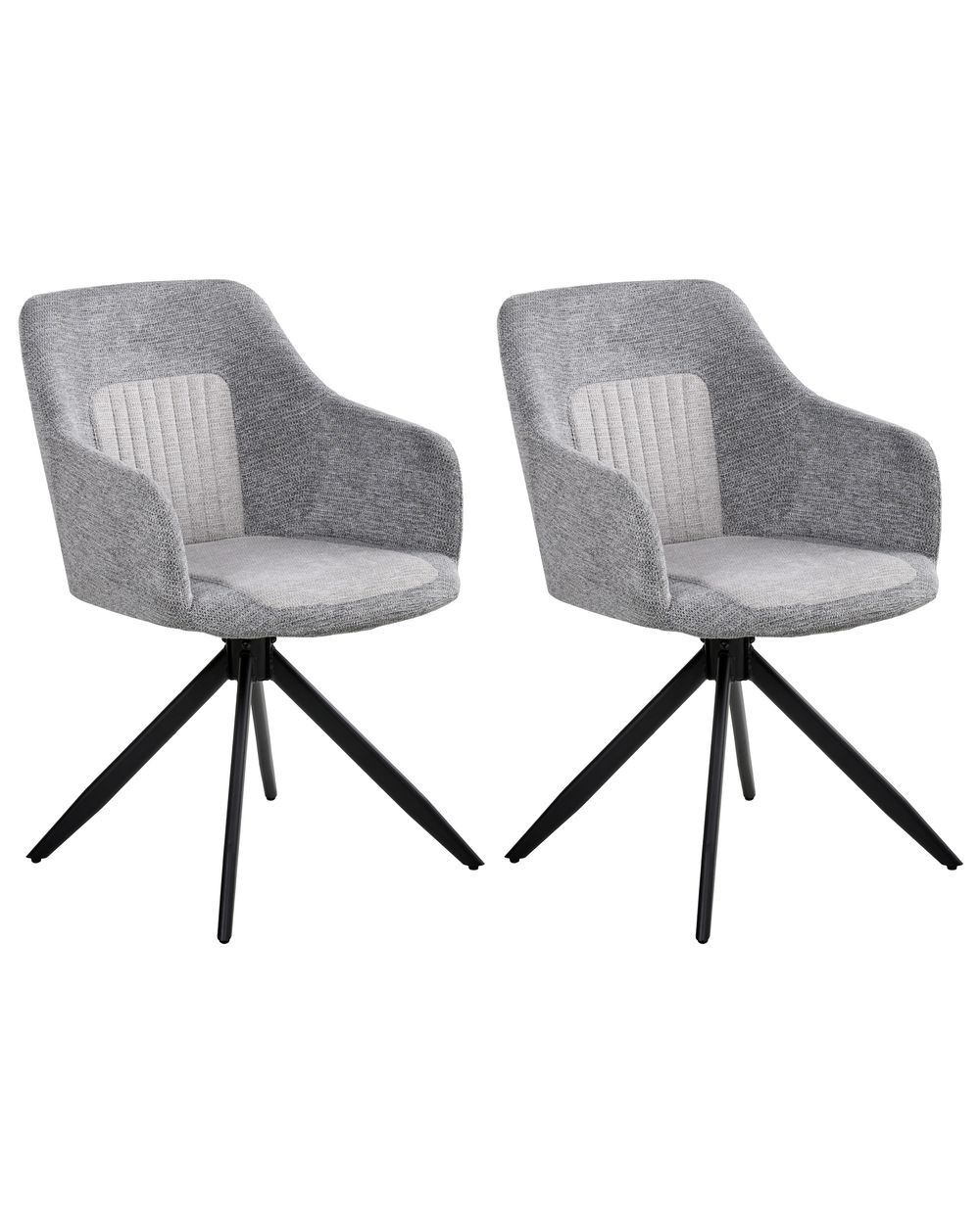 Set van 2 eetkamerstoelen Draaibaar LIKELY Stof Grijs