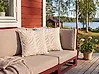 Gartenkissen 2er Set ALISMA Pflanzenmuster 45 x 45 cm Hellbeige