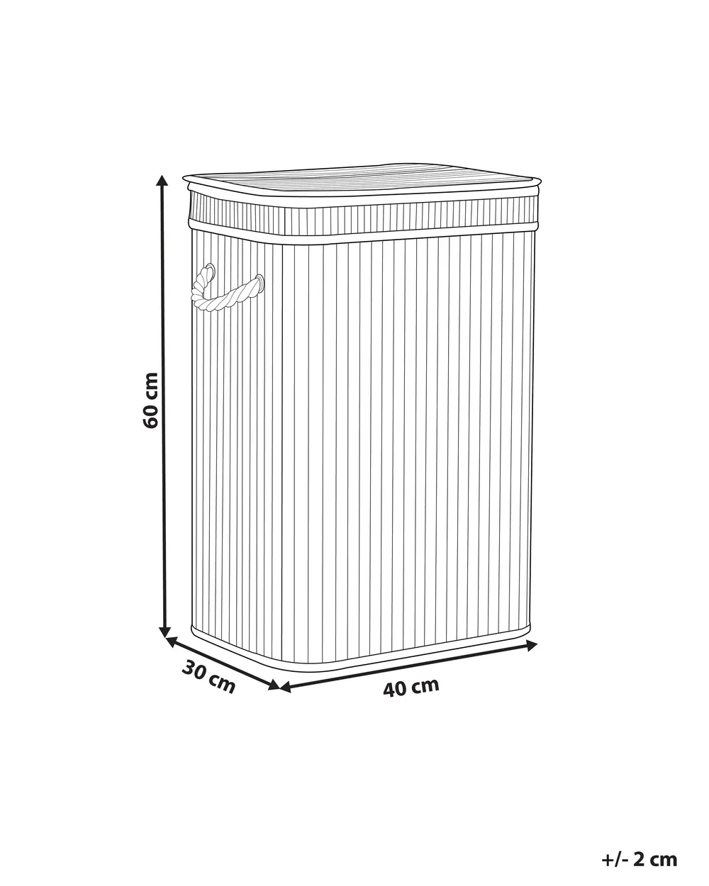 Laundry Basket KALUTARA Bamboo Light Brown_850070