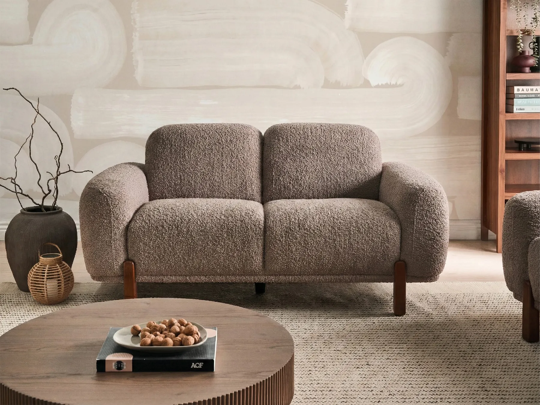 Sofa 2 Seater ODNES Boucle Taupe_1052946