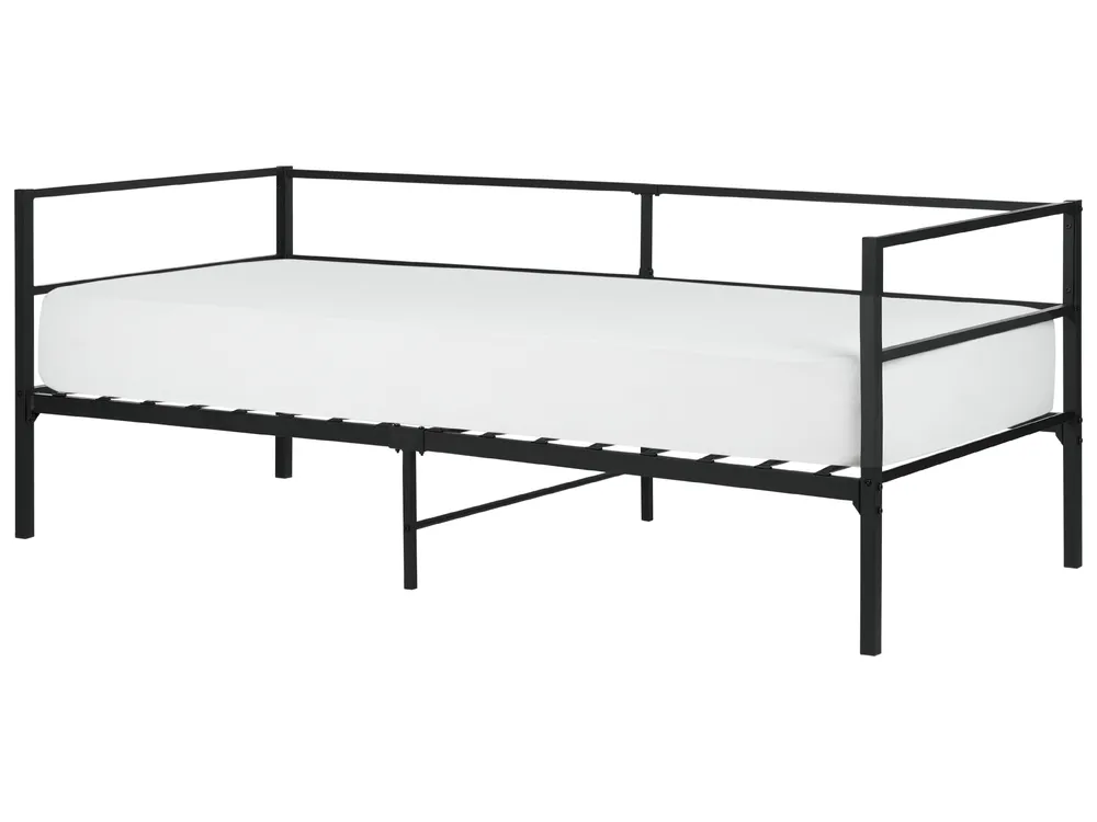 Bett mit Lattenrost Metall BATTUT 90 x 200 cm Schwarz