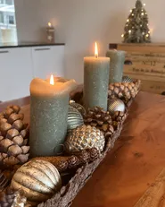Weihnachtskugel 6er Set LAITON Glas Cremeweiß_950290