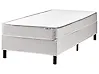 Boxspringbett ohne Kopfteil Stoff COUNTESS 90 x 200 cm Hellgrau