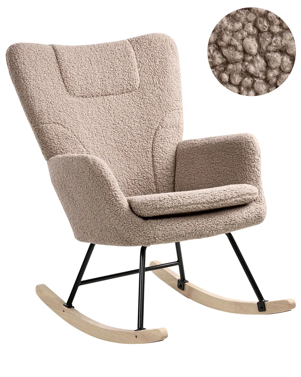 Schaukelsessel SANDVE Bouclé Taupe