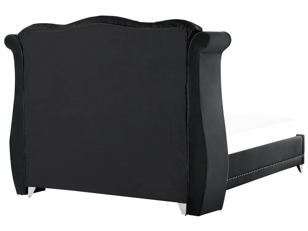 Bed Velvet AYETTE 160 x 200 cm (EU King Size) Black_764932