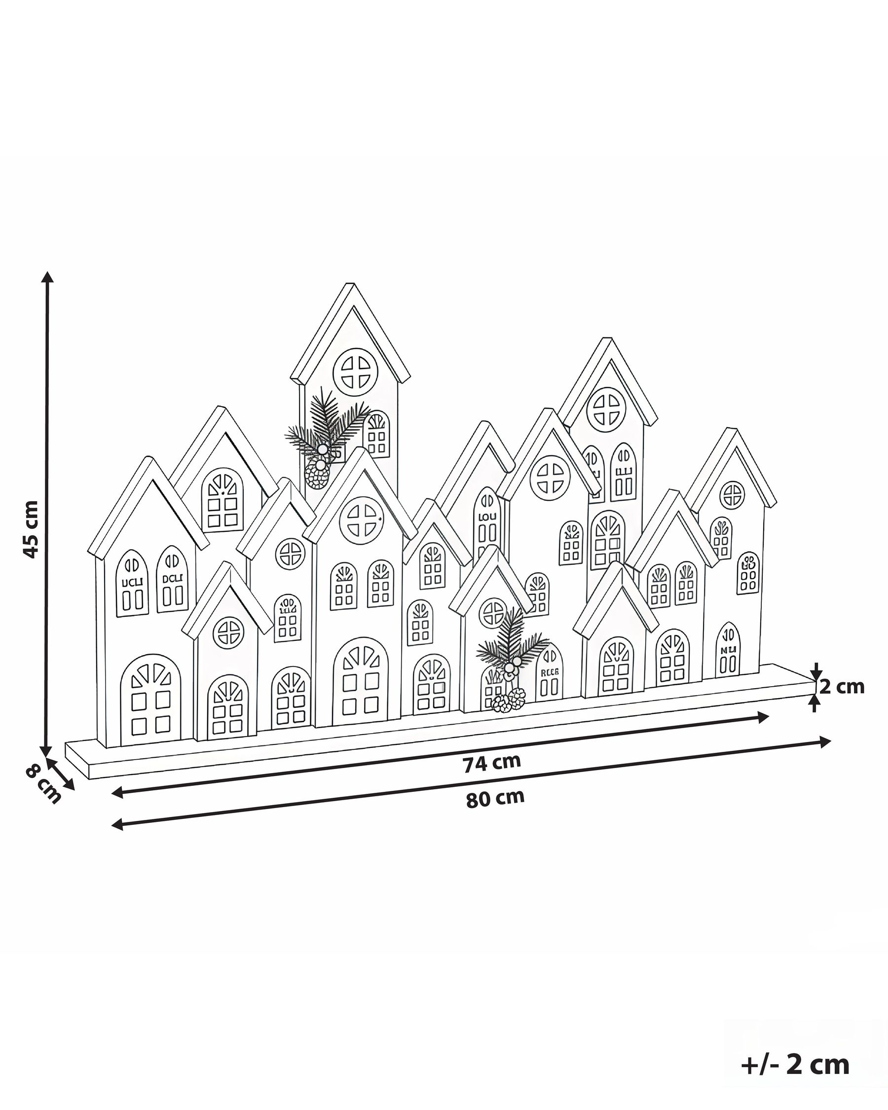 Weihnachtsdekoration LED MALLOS 45 cm Haus Braun_1027999