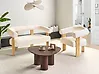 Sofa Set ILBRO Bouclé Cremeweiß / Hellbraun