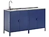 Outdoor-Küche 2er Set mit Spüle VILAMA Blau Metall