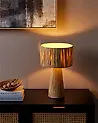 Tischlampe WELMEL Geflecht Naturfarben