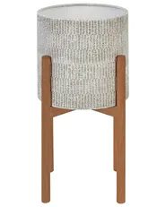 Blumentopf mit Beinen PINSAPO 30 cm Metall Grau_923569