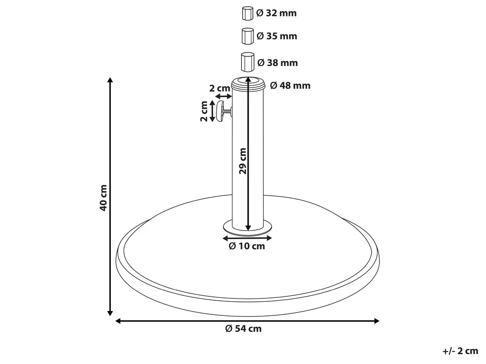 Sonnenschirmfuß CANZO Rund Weiß 25 kg_1066080