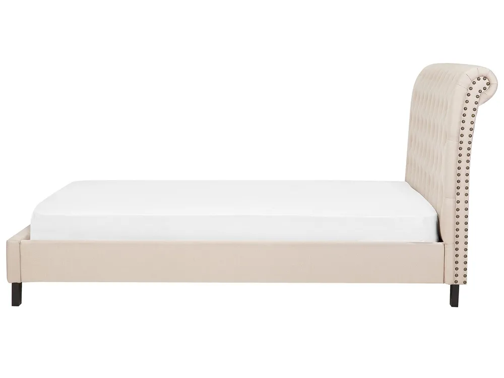 Bett mit Lattenrost Stoff REIMS 180 x 200 cm Beige_754201