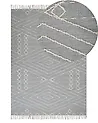 Teppich KHENIFRA Hellgrau 80 x 150 cm Baumwolle