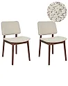 Esszimmerstuhl 2er Set BLANE Holz Dunkelbraun / Beige