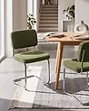 Esszimmerstuhl 2er Set IRWIN Bouclé Grün