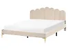 Bett mit Lattenrost Samtstoff SAUVIAN 160 x 200 cm Beige