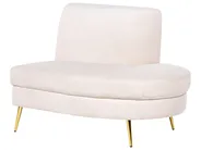 Halbrundes Sofa 4-Sitzer MOSS Samtstoff Hellbeige_851374