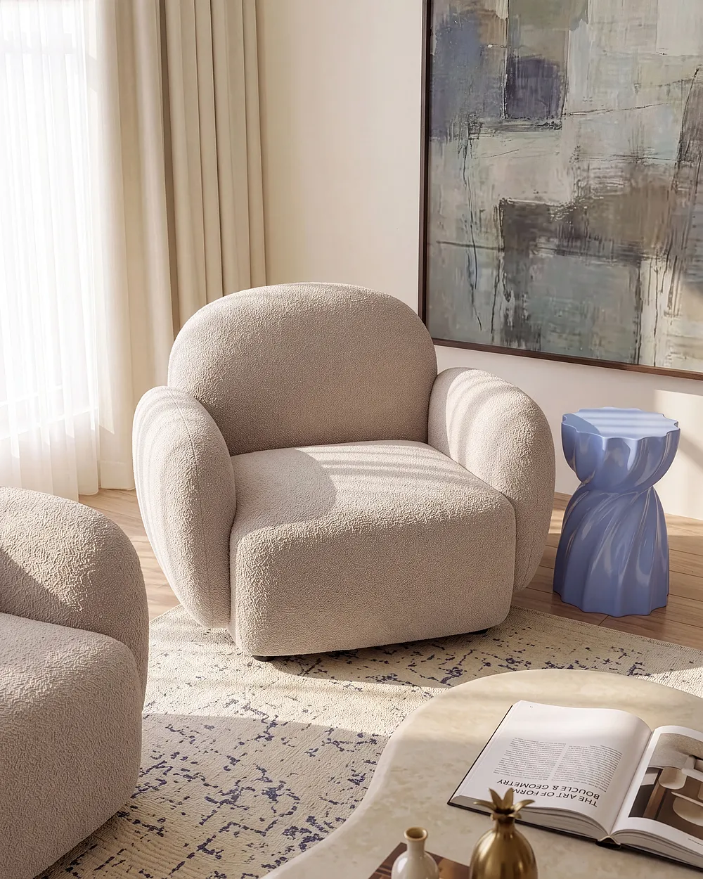 Fauteuil JULE Bouclé Beige