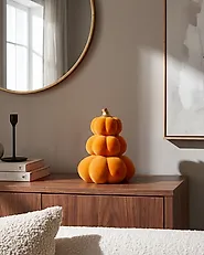 Dekofigur Kürbis KALAMATA Samtstoff Orange_1177446