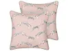 Dekokissen 2er Set ARALES 45 x 45 cm Baumwolle Pastellrosa Tiermuster