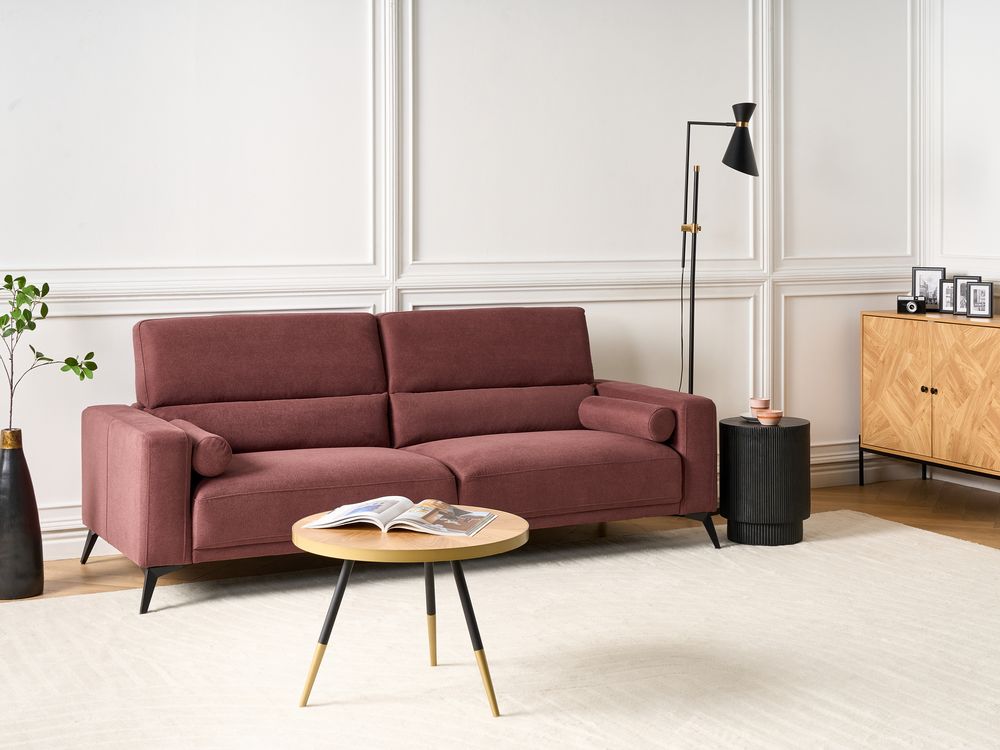 Sofa 3 Seater ANGE Fabric Burgundy