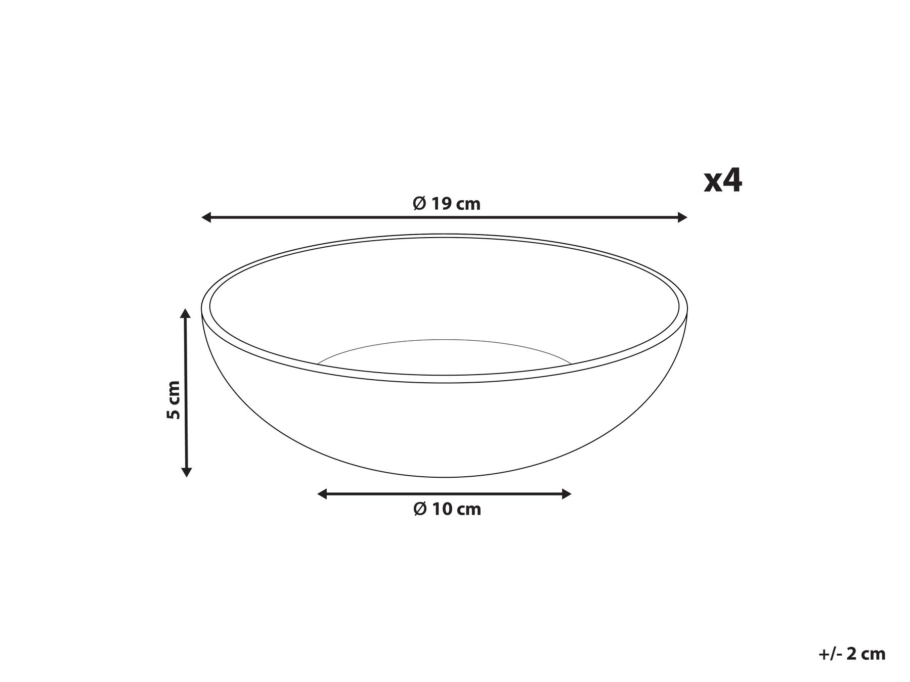 Set of 4 Deep Plates COSTMARY Stoneware Grey_957313