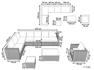 Lounge Set mit Tisch 8-Sitzer XXL modular Polyrattan Grau rechtsseitig_784263