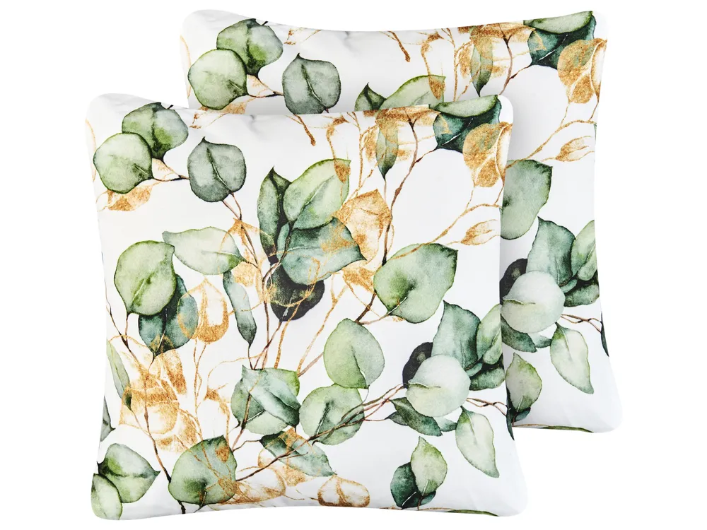 Gartenkissen 2er Set GLADE Pflanzenmuster 45 x 45 cm Bunt