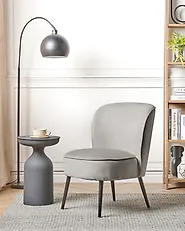 Sessel VOSS Samtstoff Hellgrau_1187834
