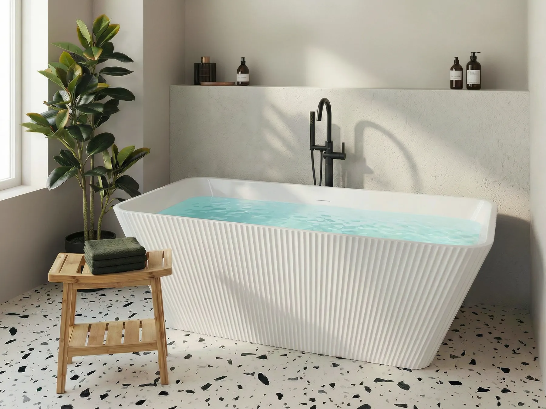Freistehende Badewanne ATCAMA 170 x 75 cm Weiß_1071234
