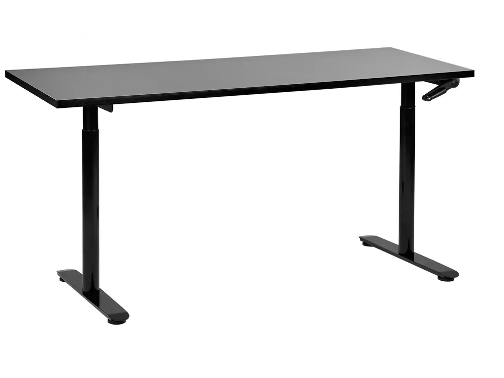 Schreibtisch manuell höhenverstellbar DESTINAS 160 cm 72 cm Schwarz