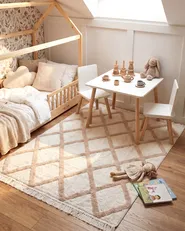 Kids Rug PUNSARI Light Beige 140 x 200 cm Cotton_1107612