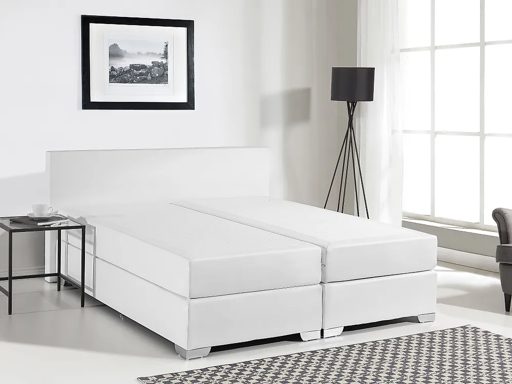 Boxspringbett Kunstleder PRESIDENT 140 x 200 cm Weiß_1176773
