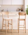 Set mit 2 Barstühlen AMBLER Holz Hellbraun / Beige