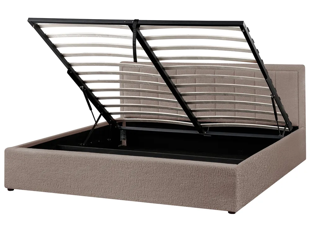 Bett mit Stauraum MONTLAUR Bouclé Taupe 180 x 200 cm_958612