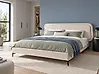 Bett mit Lattenrost Samtstoff SUZETTE 180 x 200 cm Hellbeige