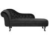 Linksseitige Chaiselongue NIMES Samtstoff Schwarz