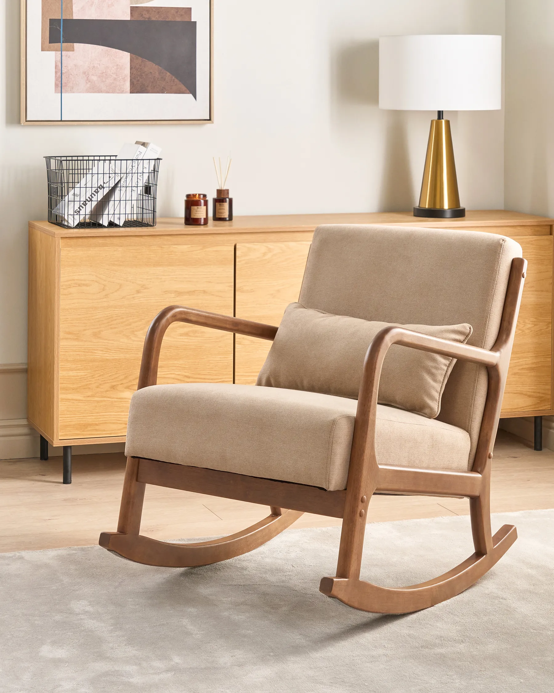 Schaukelsessel SKOVDE Stoff Beige_927209