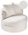 Drehsessel DALBY Bouclé Weiß