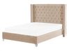 Bett mit Lattenrost Samtstoff LUBBON 160 x 200 cm Beige